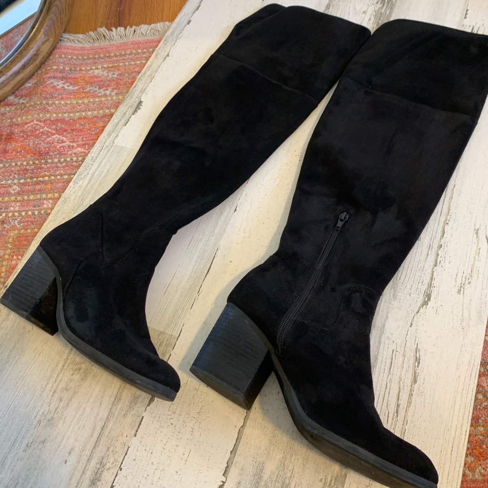Thigh high Black Suede boots Melrose and Market
